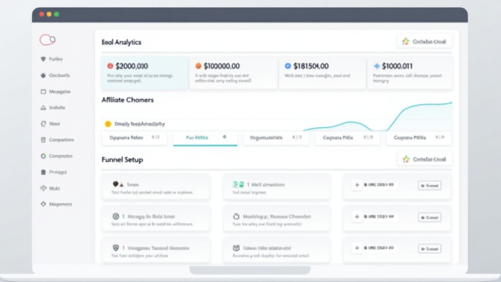 Dashboard sample of an online affiliate marketing training platform